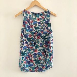 French Connection 100% Silk Floral Tank Top Blouse